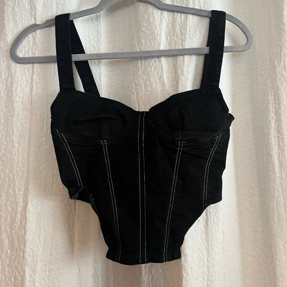 ZARA Black Denim Corset